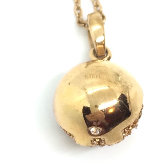 3/$30 FOSSIL ROSE GOLD TONE OWL FACE DRUZY OWL CRYSTAL BALL CHAIN NECKLACE STEEL - Picture 12 of 14